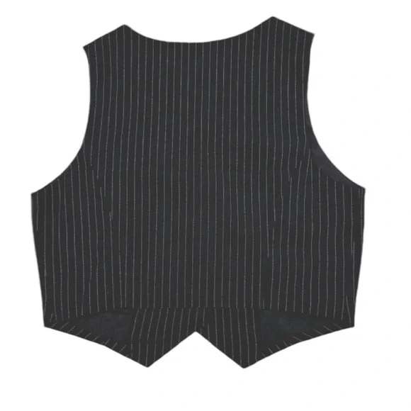 SINCERELY JULES Pinstripe Black & White Vest NWT XL - Picture 4 of 6